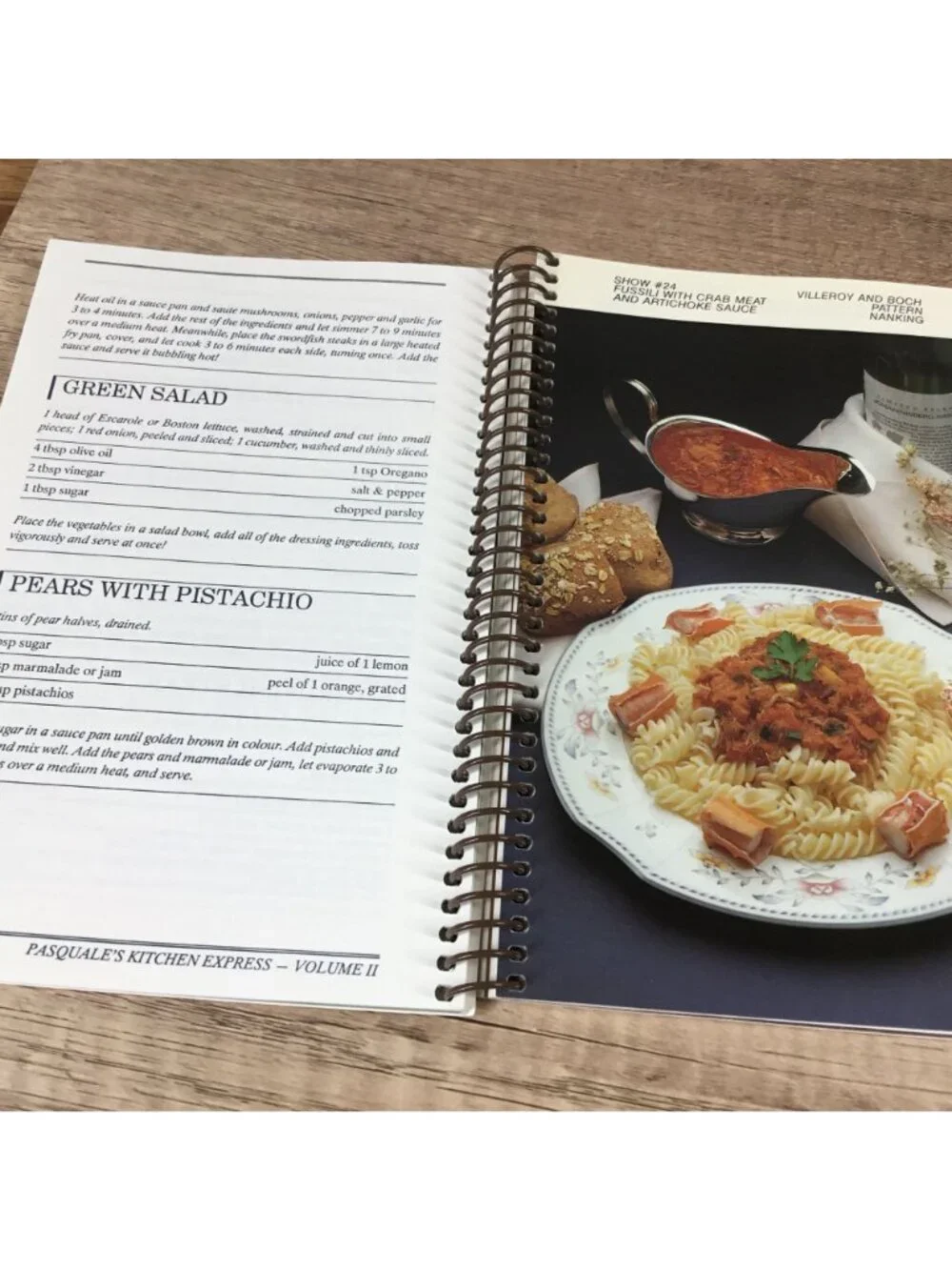 Pasquales Kitchen Express Cookbooks Vol 1 & 2 Spiral-Bound Chef Pasquale Carpino